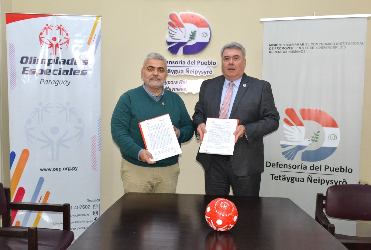 Defensoría del Pueblo, Consejo Nacional de Objeción de Conciencia, Olimpiadas Especiales Paraguay, firman convenio de cooperación 