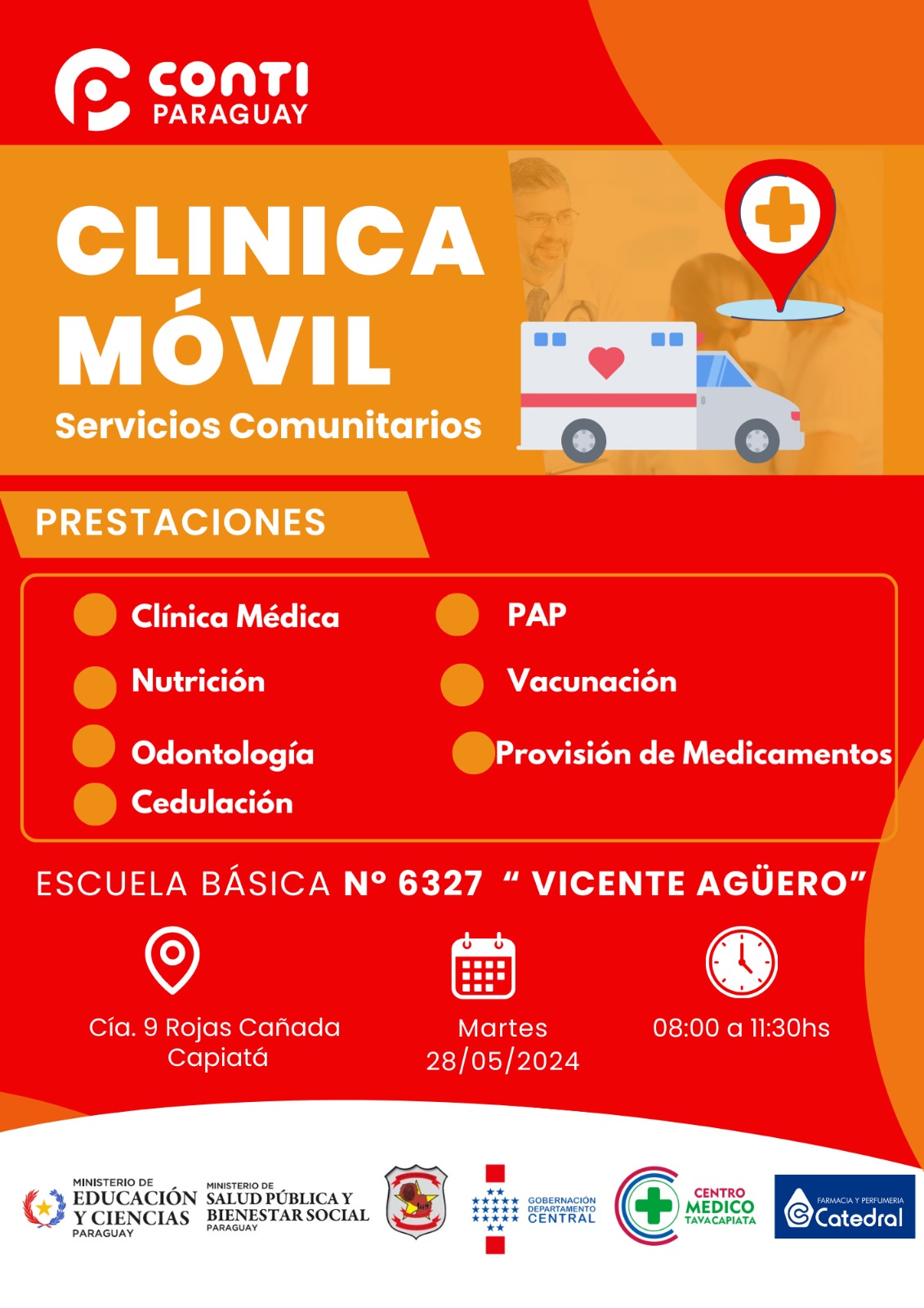 Importante: este martes habrá atención médica y servicios comunitarios gratuitos en Rojas Cañada